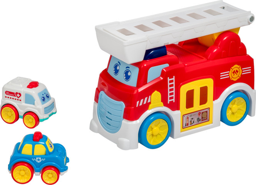 כבאית מוסיקאלית עם מכונית משטרה ואמבולנס Smart Kids