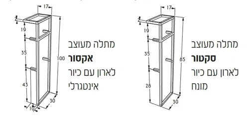 ארון אמבטיה תלוי אינטגרלי שארלוט מידה 80-120 סמ