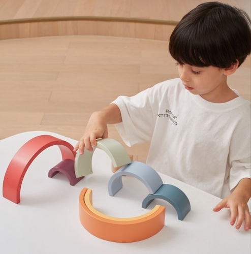 קשת בענן 8 חלקים מעץ למשחקי התאמה ובנייה PolarB
