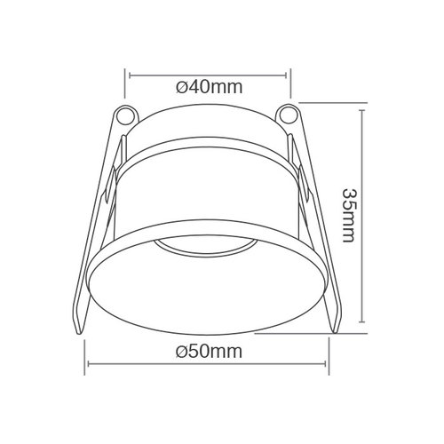 סט שקוע מיני MR11, שחור, כולל בית נורה ונורה 500Lm / 5W יורולוקס 
