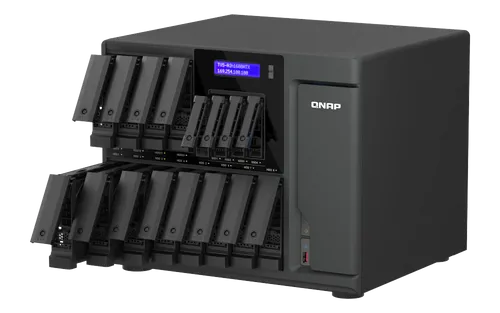 QNAP TVS-AIh1688ATX-U9-48G עם Intel Core Ultra 9, זיכרון 48GB ECC DDR5, מערך 12 מפרצי SATA ו-4 מפרצי U.2 NVMe, תקשורת 10GbE ו-2.5GbE ותמיכה ב-AI עד 36 TOPS