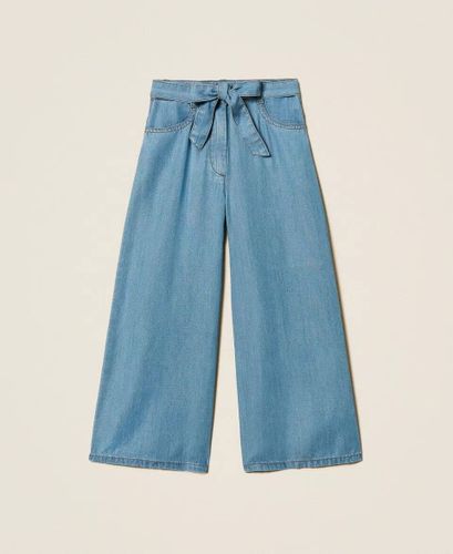 Girls’ wide-leg jeans with belt