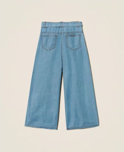 Girls’ wide-leg jeans with belt