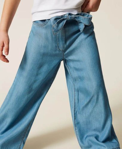 Girls’ wide-leg jeans with belt