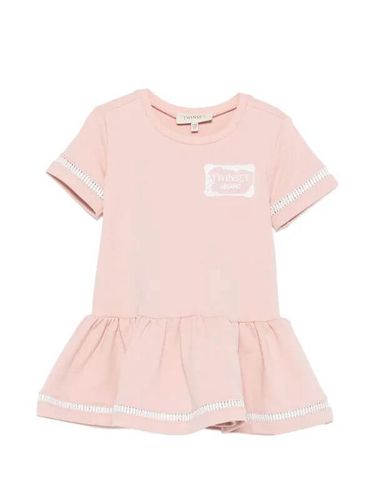 TWINSET Kids logo-patch Ruffle Dress