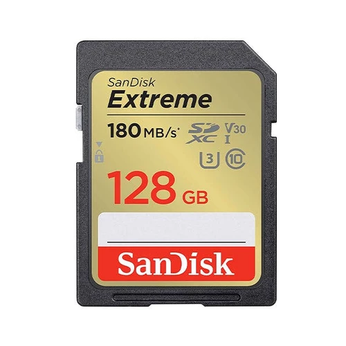כרטיס SanDisk SD Extreme PRO 128GB  UHS-I 4K 180MB/s