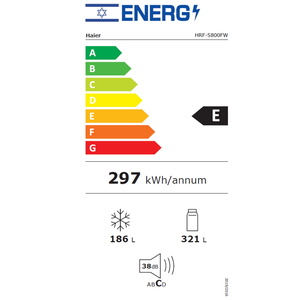 מקרר ‏מקפיא תחתון Haier HRF5800FW/B ‏507 ‏ליטר האייר