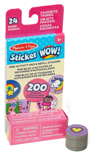 Sticker WOW! מיני חוברת פעילות ו סט מילוי 200 מדבקות למכשיר הדבקה אוטומטי - דברים אהובים