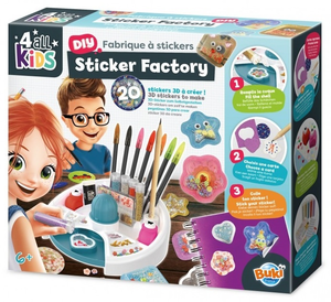 מפעל המדבקות Sticker Factory עם 20 מדבקות תלת-ממדיות לעיצוב אישי