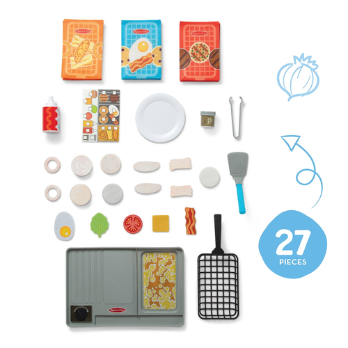 מארז גריל אינטראקטיבי Flip & Fry Grill Play Set עם טכנולוגיית שינוי צבע 27 חלקים