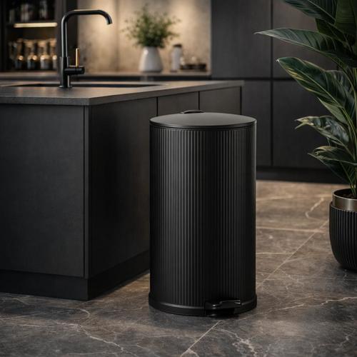 פח אשפה 30 ליטר - דגם וינה טריקה שקטה צבע שחור