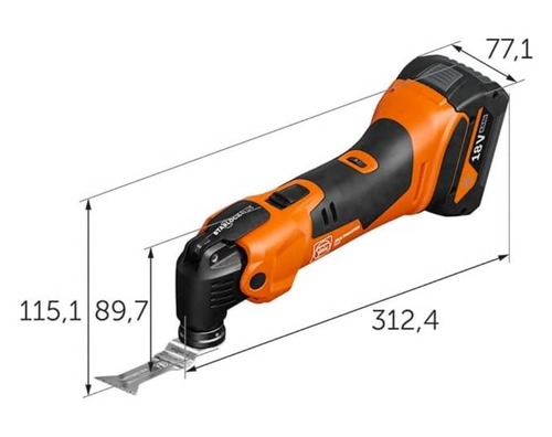 מוטיטול נטען MULTIMASTER AMM 500 Plus AS מתאים לסוללות בוש פיין Fein גוף בלבד 