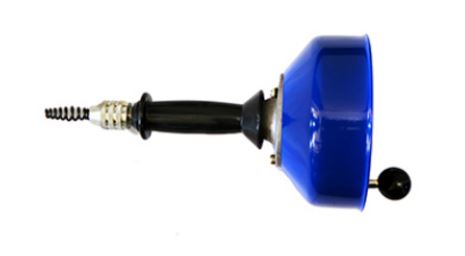 מכשיר ידני לניקוי צינורות ביוב- כולל אפשרות חיבור למקדחה , ספירלה 8 מ"מ 7.6 מטר אורך