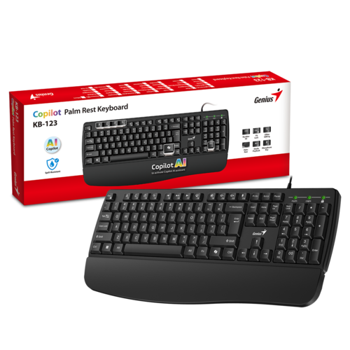 מקלדת חוטית פרופיל  גבוה Genius KB-123 