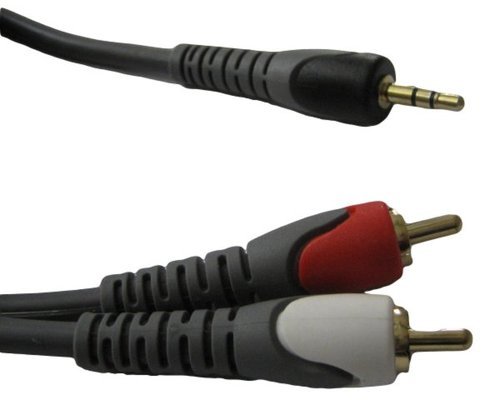 כבל אודיו איכותי 2RCA-3.5 זכר-זכר אורך 15 מטר HQ