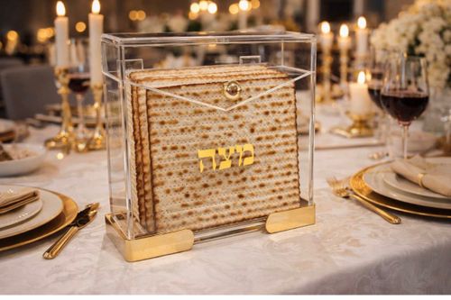 מעמד למצה אקרילי מסגרת זהב