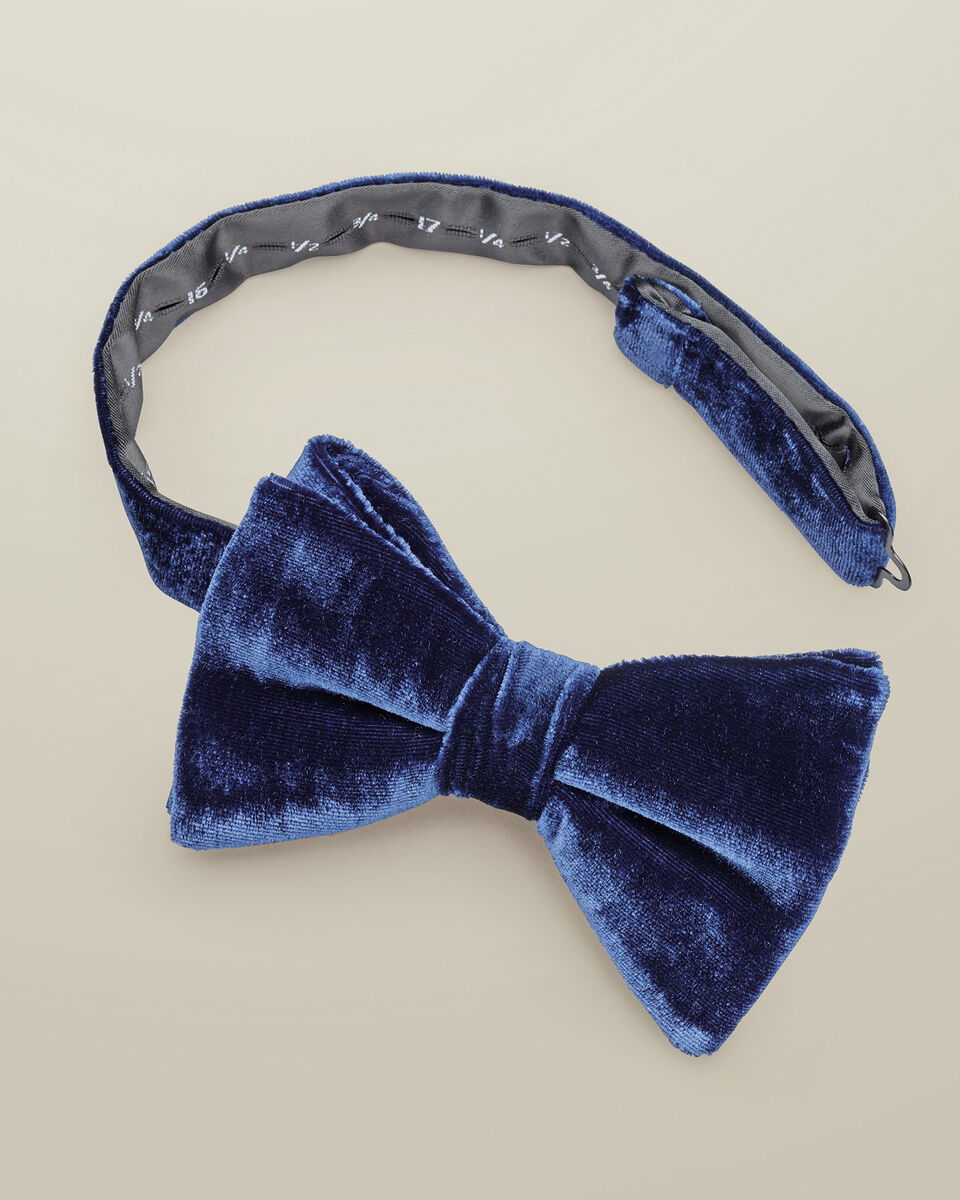פפיון קשר מוכן -  Royal Blue Velvet Bow Tie