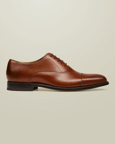 נעל אלגנטי חום - Chestnut Brown Leather Oxford Shoe