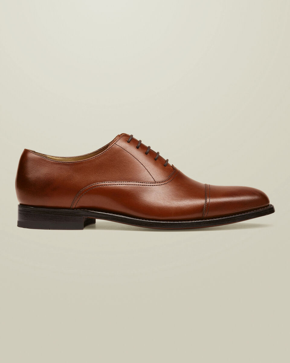נעל אלגנטי חום - Chestnut Brown Leather Oxford Shoe