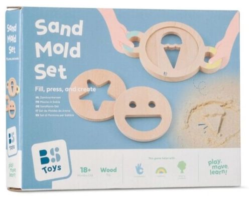 שלישיית תבניות עץ למשחק בחול או בבצק
