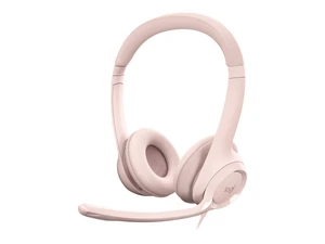 אוזניות למחשב Logitech H390 USB ורוד