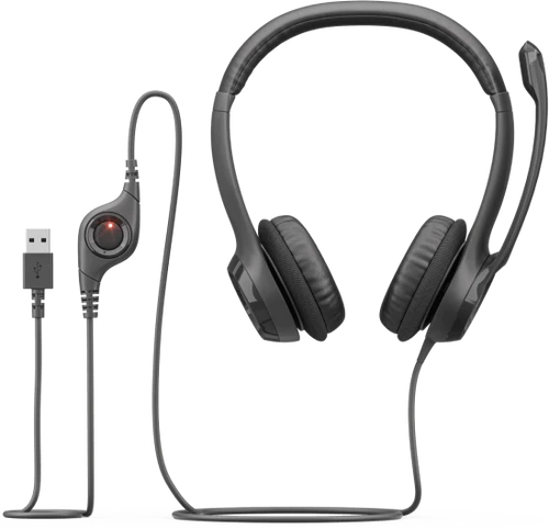 אוזניות למחשב Logitech H390 USB שחור