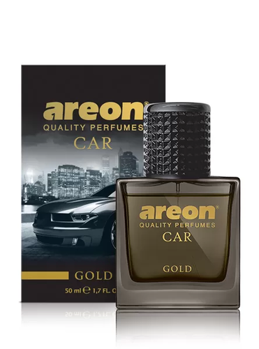 בקבוק בושם + עץ ריח מבית AREON בניחוח GOLD 