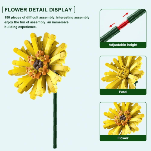 דגם הרכבה Jbricks 150703 Barberton Daisy Flower 