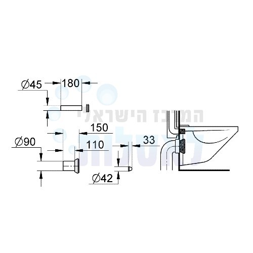 GROHE 37311K00 | סט ניפלים GROHE מקורי קומפלט לאסלה תלויה
