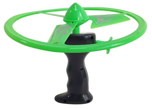 צלחת מעופפת עם משגר ידני Flying Disk – צעצוע חוץ ספורטיבי ומהנה (מגוון צבעים)