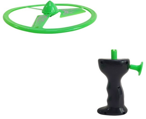 צלחת מעופפת עם משגר ידני Flying Disk – צעצוע חוץ ספורטיבי ומהנה (מגוון צבעים)