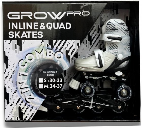 רולרבליידס משולב גלגליות דגם Combo Skates2in1 צבע אפור