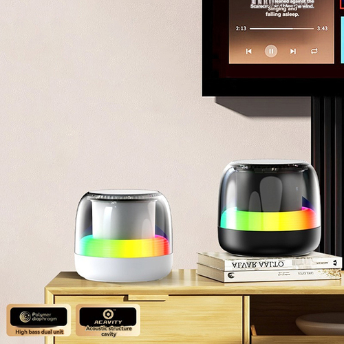 רמקול Bluetooth מעוצב עם תאורת אווירה RGB מתחלפת