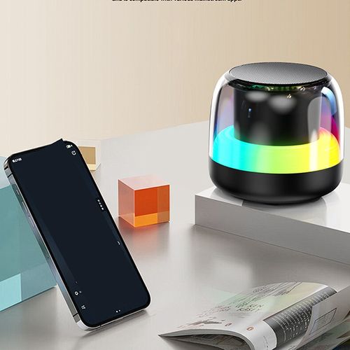 רמקול Bluetooth מעוצב עם תאורת אווירה RGB מתחלפת