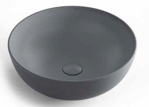 כיור חרס מונח 40X40X14.5 ס"מ - עגול אפור מט SA