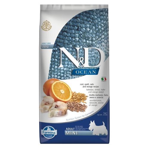 ND אושן קוד דגנים תפוז כלב מיני 7 ק
