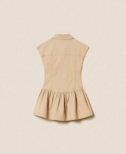 Short bull denim shirt dress