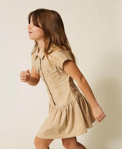 Short bull denim shirt dress