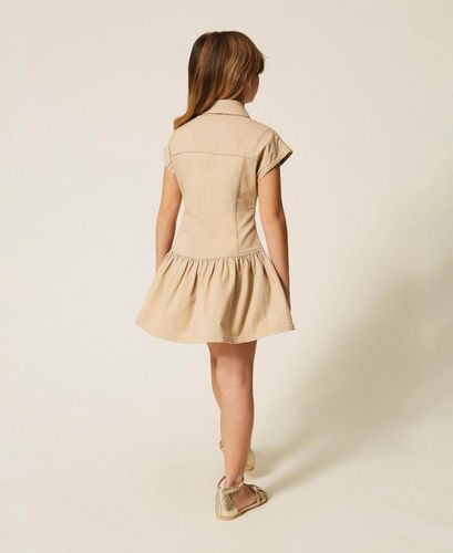 Short bull denim shirt dress