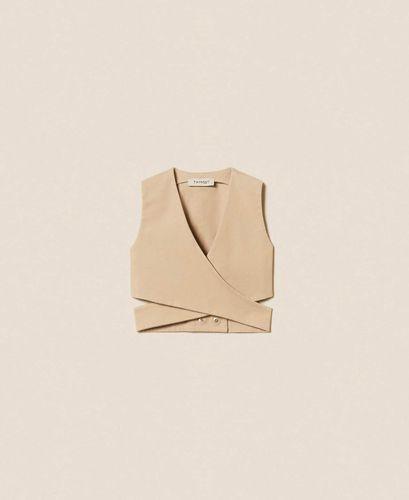 Cropped bull denim top