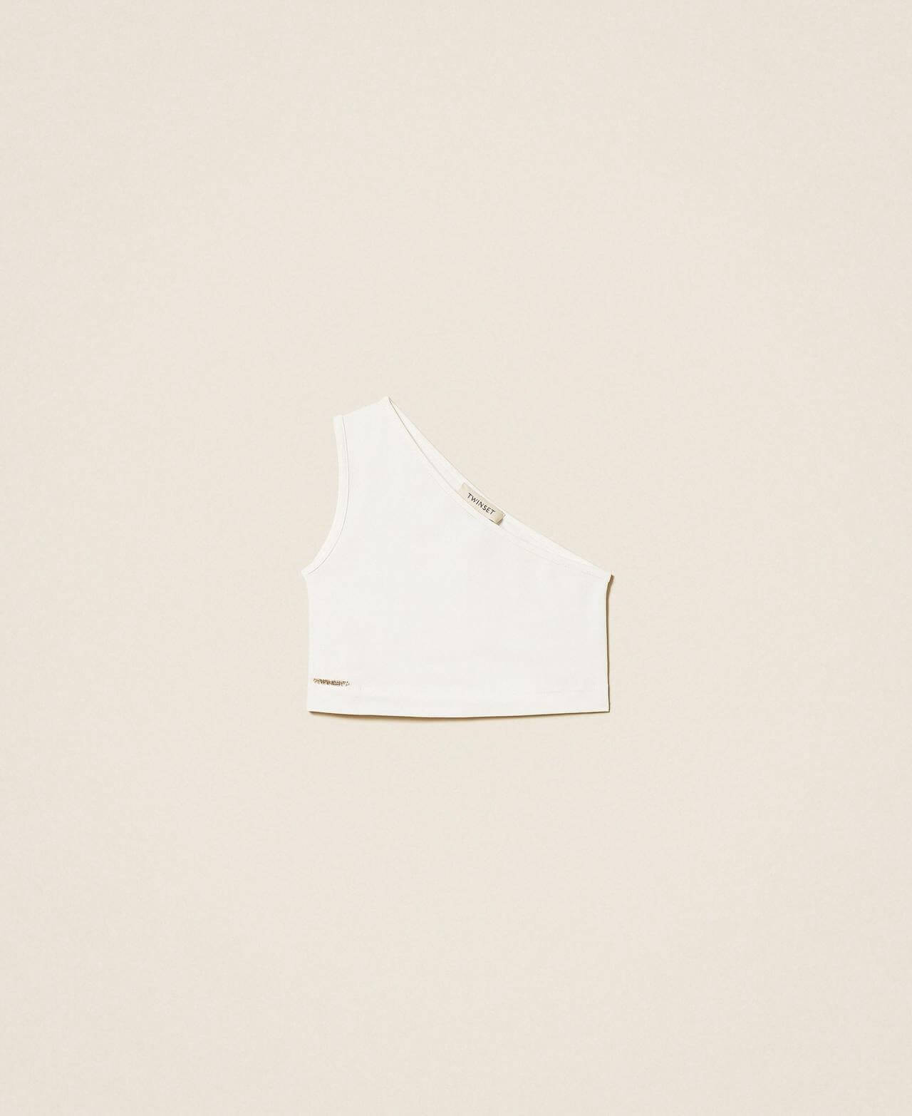 One-shoulder top with logo