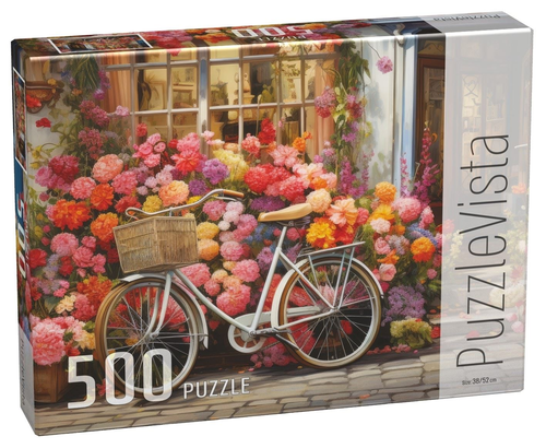 פאזל 500 חלקים - אופניים בגינה פורחת