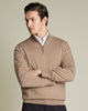 סוודר צמר רוכסן - Oatmeal Pure Merino Zip Neck Jumper 
