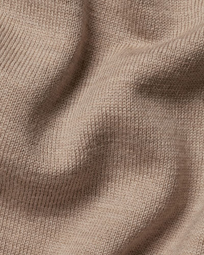 סוודר צמר רוכסן - Oatmeal Pure Merino Zip Neck Jumper 