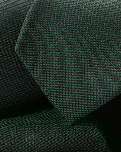 עניבה דקה - Dark Green Textured Silk Slim Tie