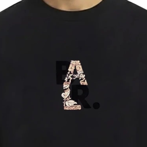 חולצה BALR מידות XS-XXL לגברים בגוון שחור עם הדפס A