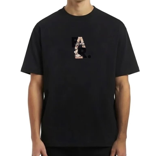 חולצה BALR מידות XS-XXL לגברים בגוון שחור עם הדפס A