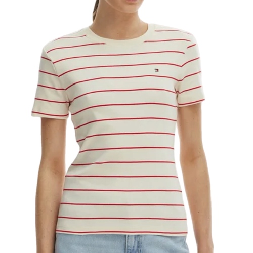 חולצה TOMMY JEANS מידות XS-XL לנשים בדוגמת פסים אדומים