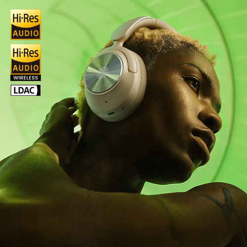 אוזניות OneOdio Focus A6 Over-ear אלחוטיות בצבע שחור עם ANC היברידי 48dB, דרייבר 40 מילימטר ותמיכה ב-LDAC לאיכות Hi-Res Audio