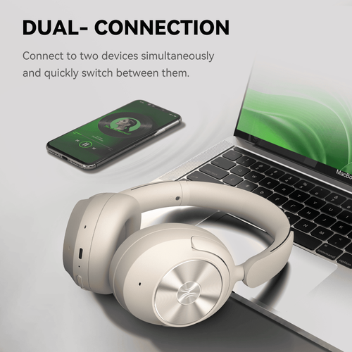 אוזניות OneOdio Focus A6 Over-ear אלחוטיות בצבע שחור עם ANC היברידי 48dB, דרייבר 40 מילימטר ותמיכה ב-LDAC לאיכות Hi-Res Audio